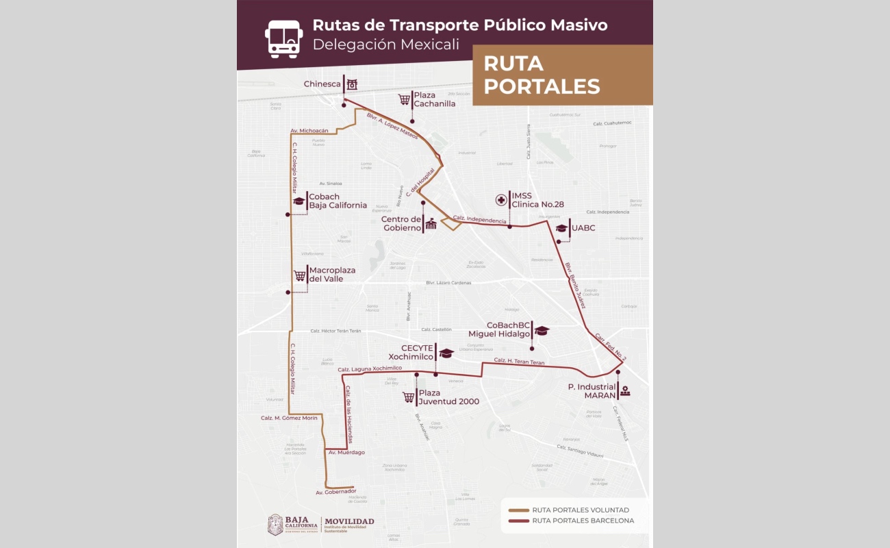 Anuncia IMOS inicio de ruta de transporte público “Portales” en Mexicali