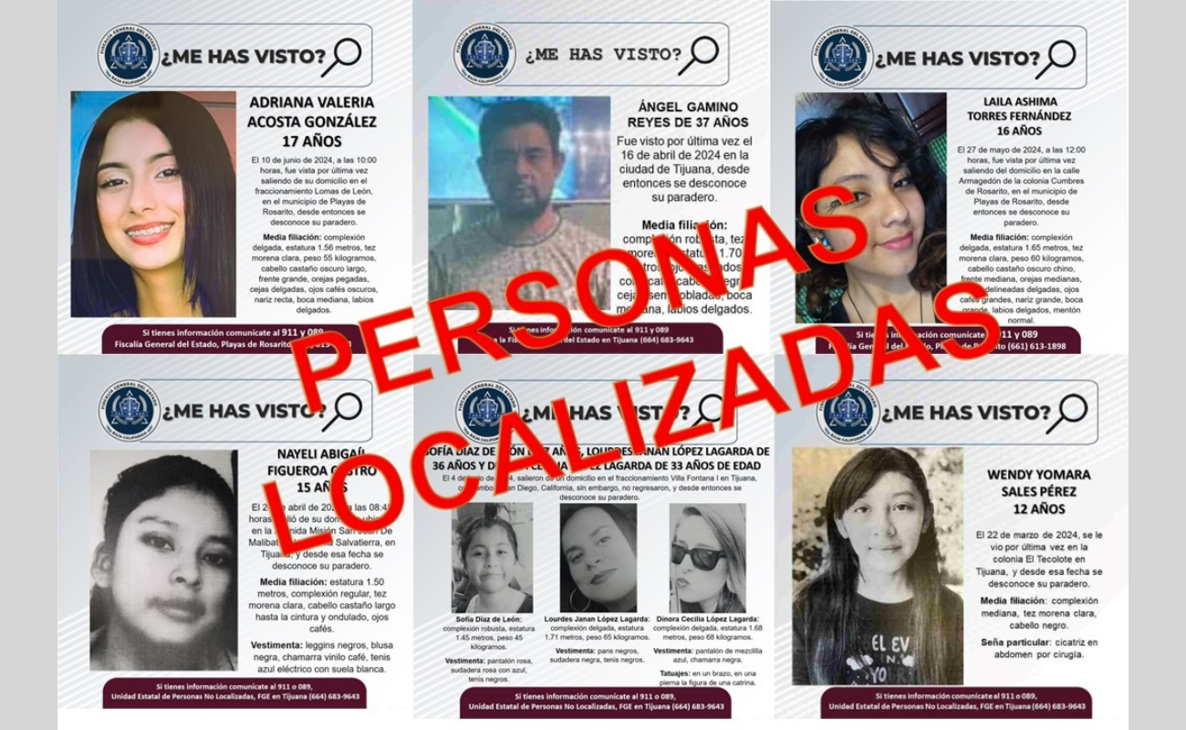 Localiza FGE a ocho personas reportadas como desaparecidas