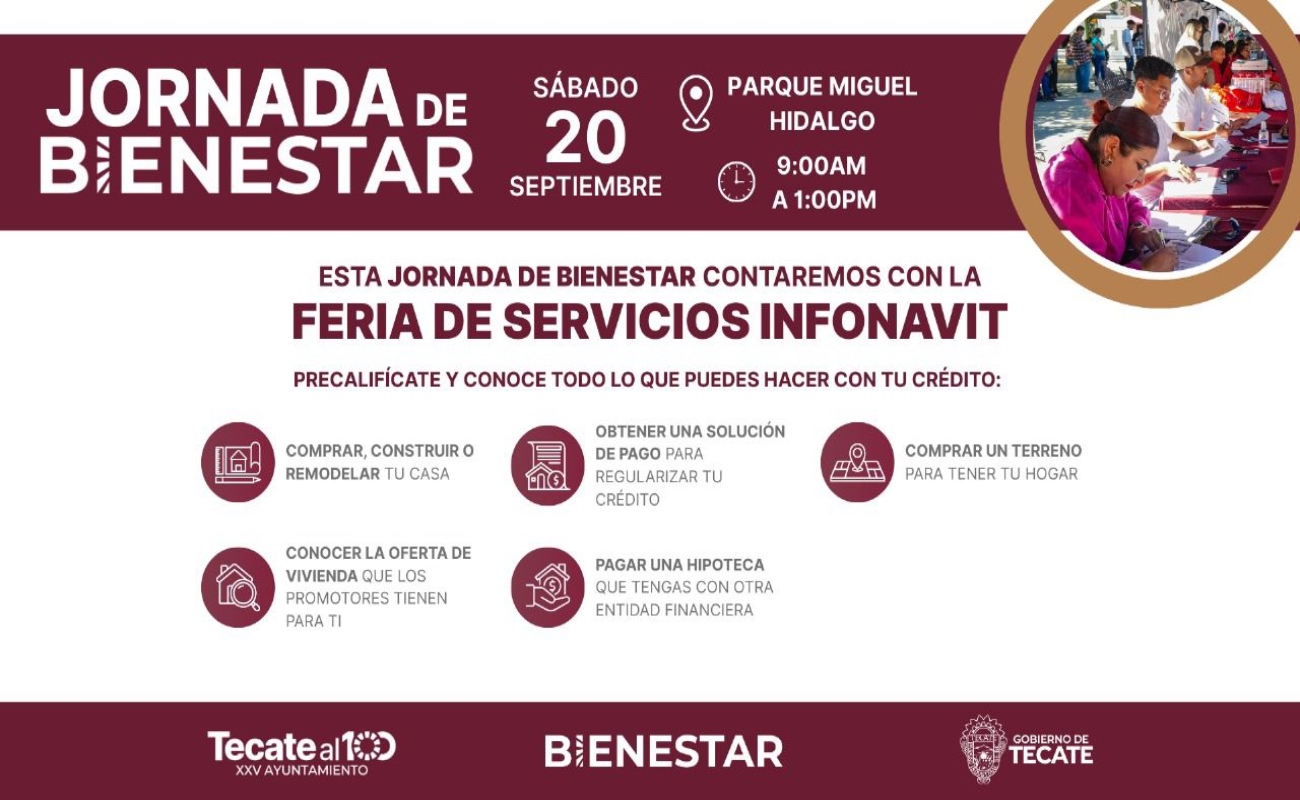 Realizarán Feria de Servicios de Infonavit a Tecate