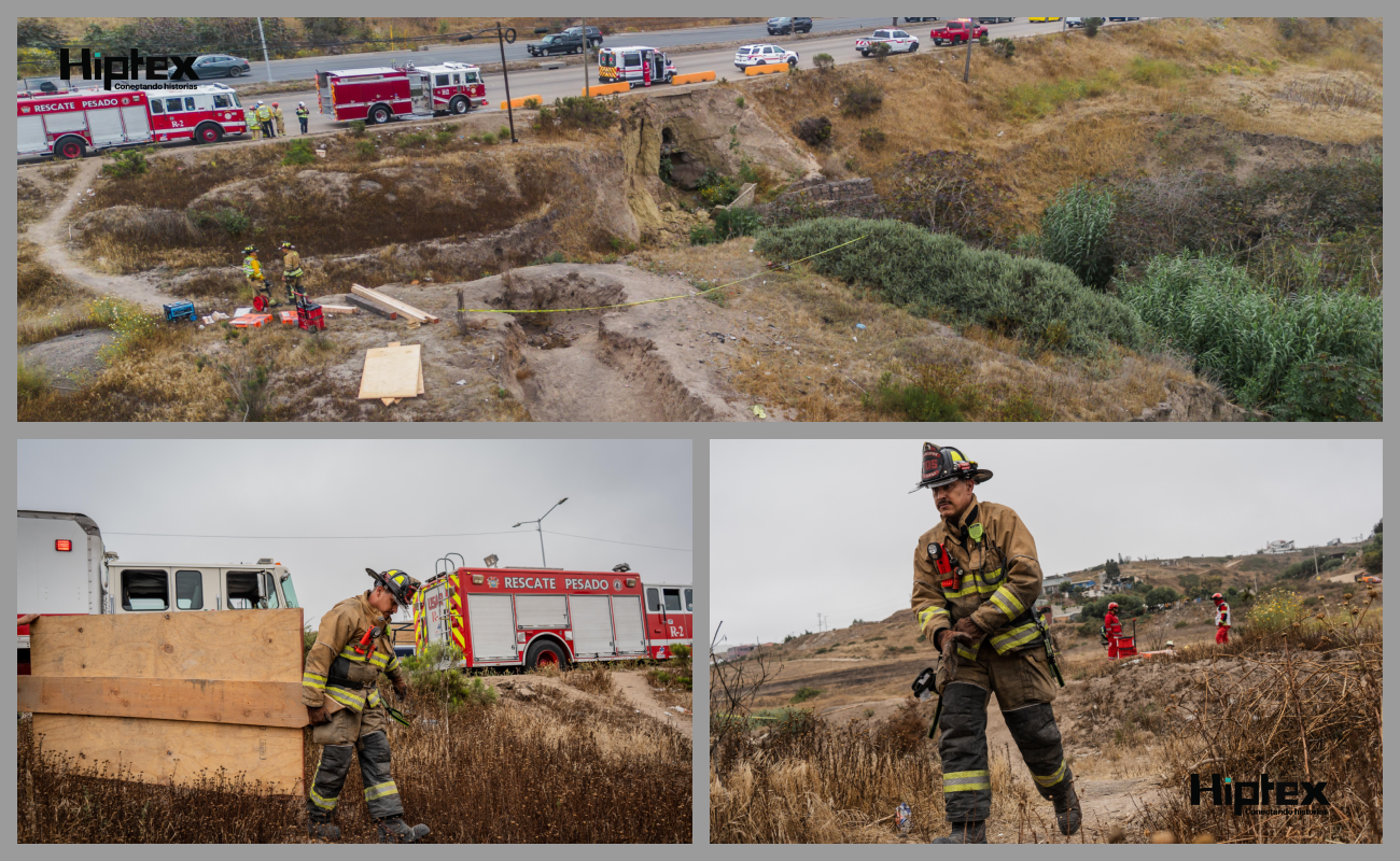 Hombre queda atrapado bajo un talud de tierra; bomberos trabajaron en la recuperación del cuerpo