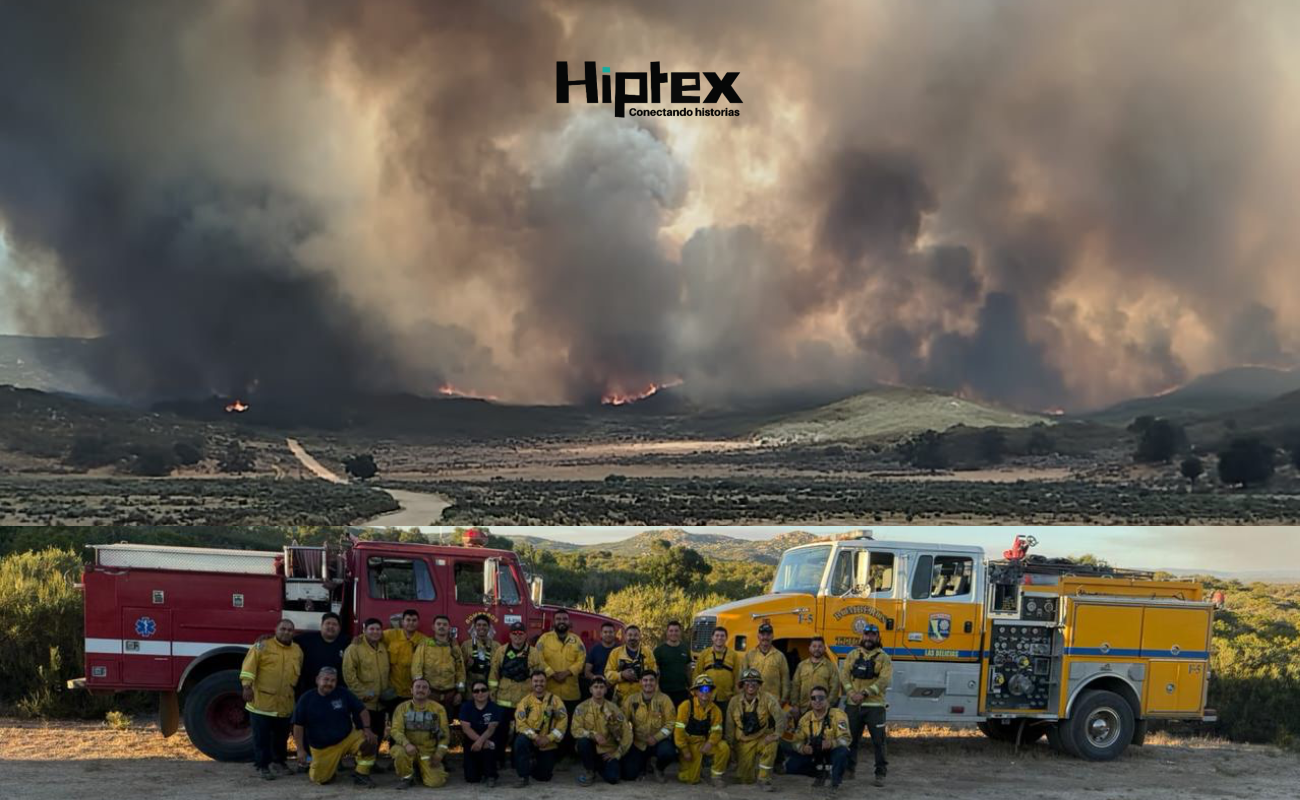 Suman esfuerzos Bomberos de Tijuana en el combate de incendios forestales en Tecate