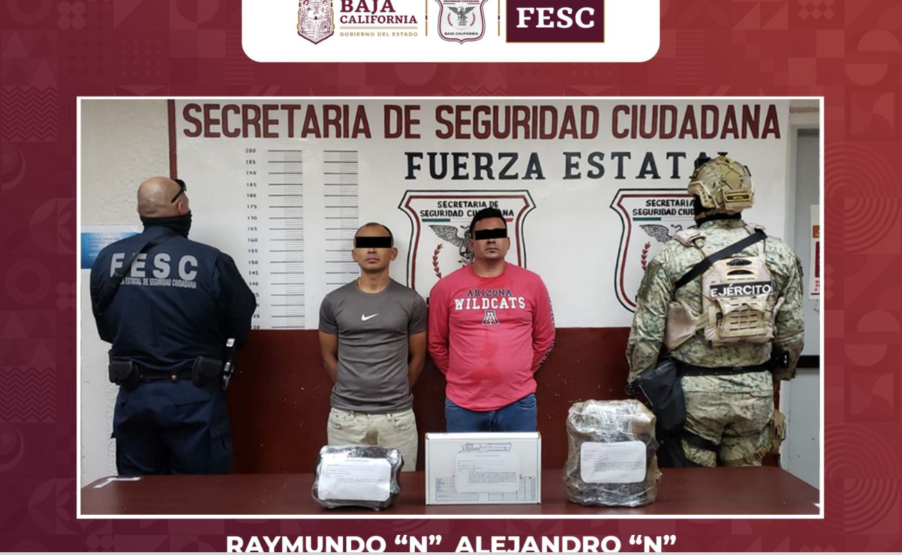 Detiene Fuerza Estatal a dos personas con arma, cartuchos y equipo táctico