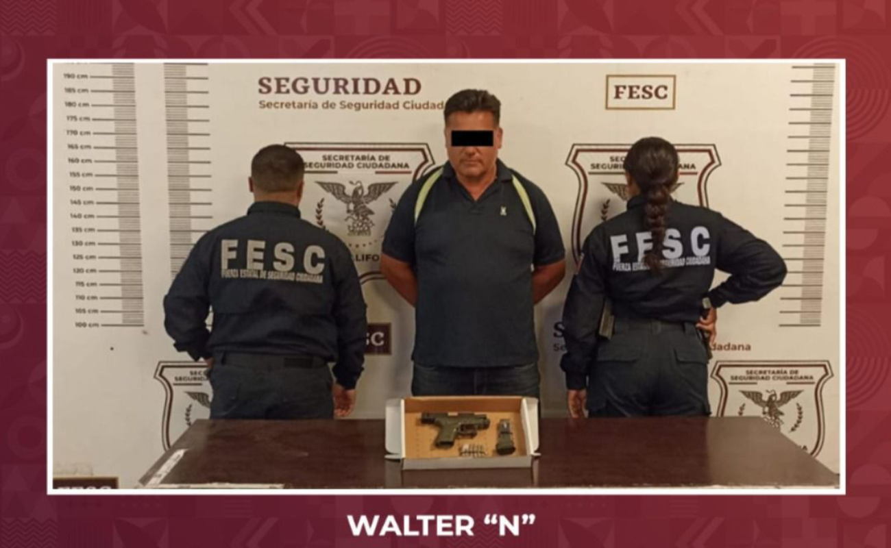 Confisca FESC arma de fuego y detiene a una persona