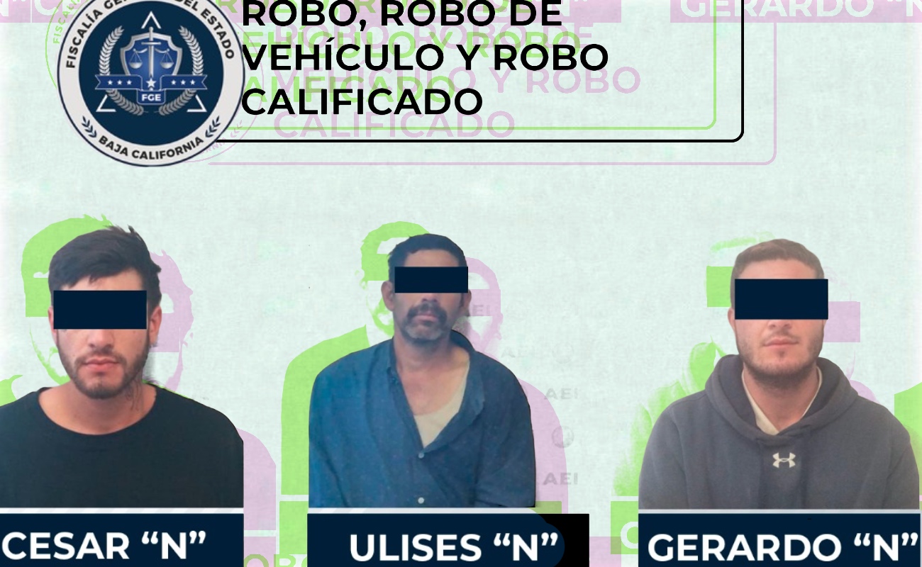 Detienen a tres sujetos por robo y robo de vehículo