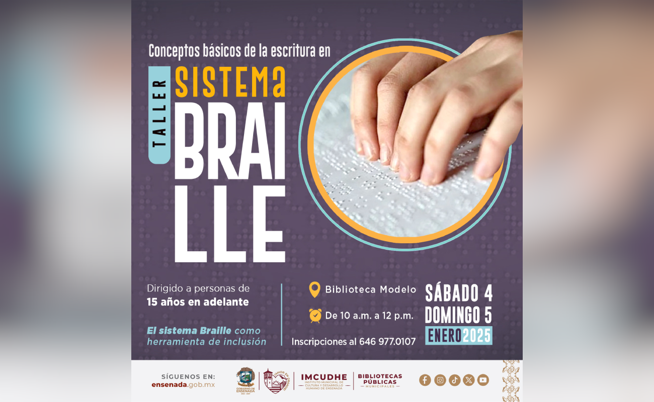 Impartirán taller sobre Sistema Braille en Ensenada