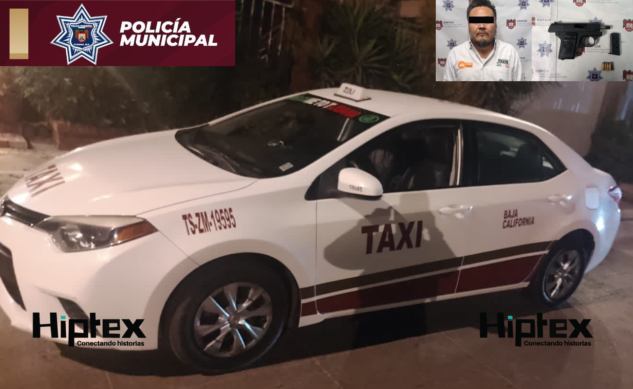 Captura Policía Municipal a taxista armado