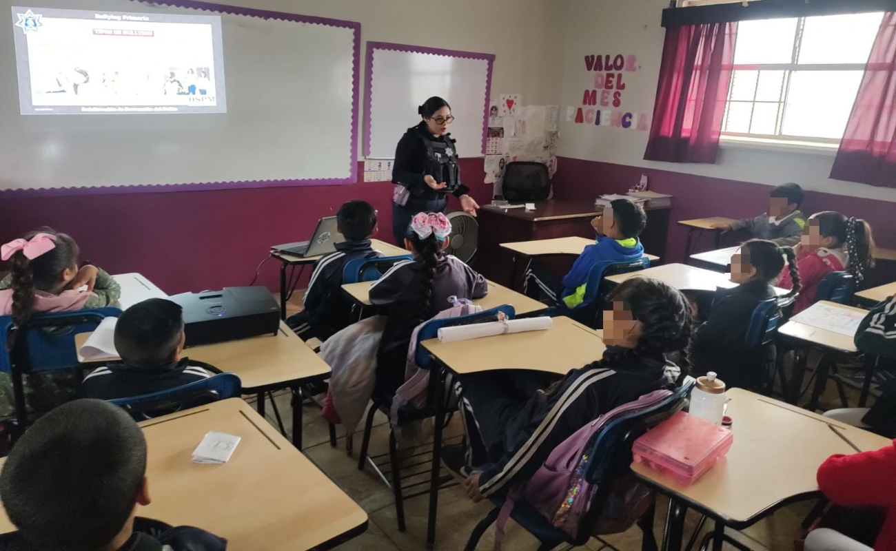 Fortalece DSPM valores de convivencia y denuncia con alumnos de Escuela Primaria