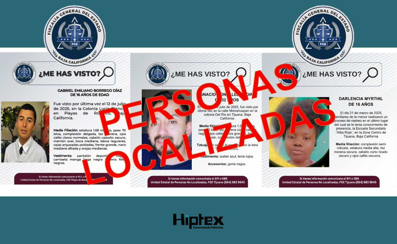 Localizan a tres personas que contaban con reporte de búsqueda