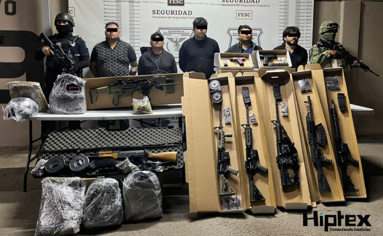 Persecución policiaca concluye en captura de cinco hombres armados en el valle de Mexicali