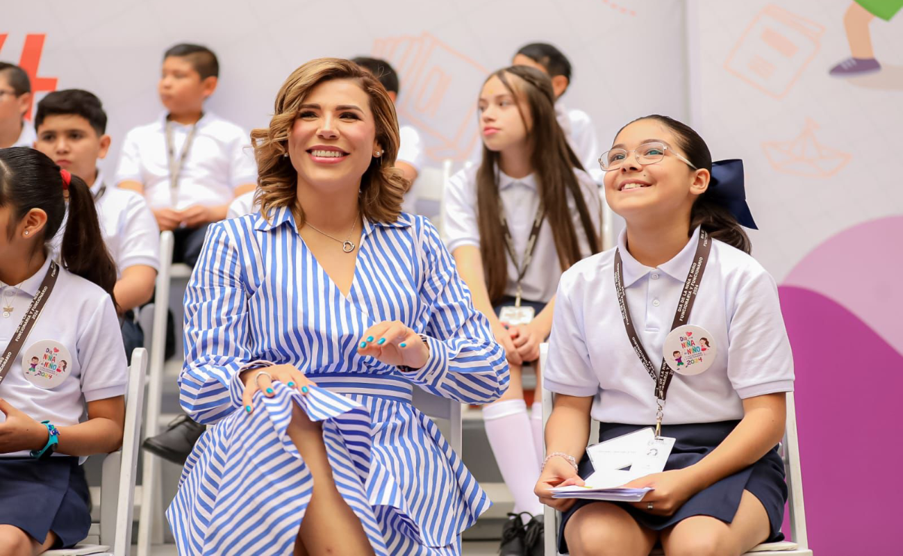 Celebran gobernadora Marina del Pilar y niña gobernadora Karla Nicole Cuevas, Día de la Niñez