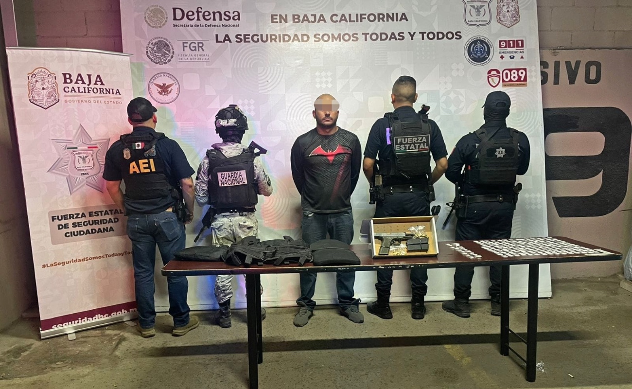 Operativo coordinado en zona valle deja a persona detenida con arma, cargadores y drogas