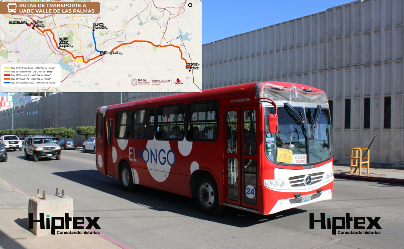 Informa IMOS sobre rutas de transporte disponible hacia UABC Valle de Las Palmas