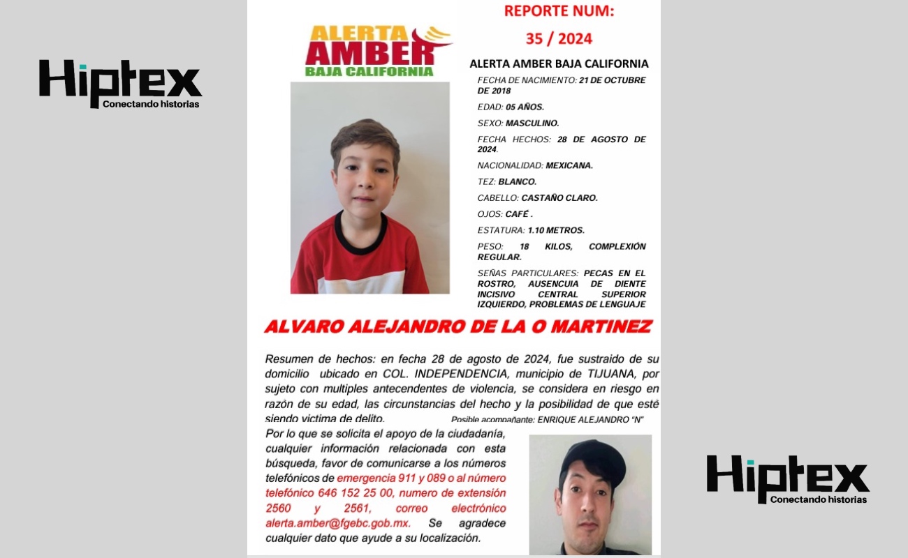 Activan Alerta Amber para Alvaro Alejandro, tiene cinco años y problemas de lenguaje