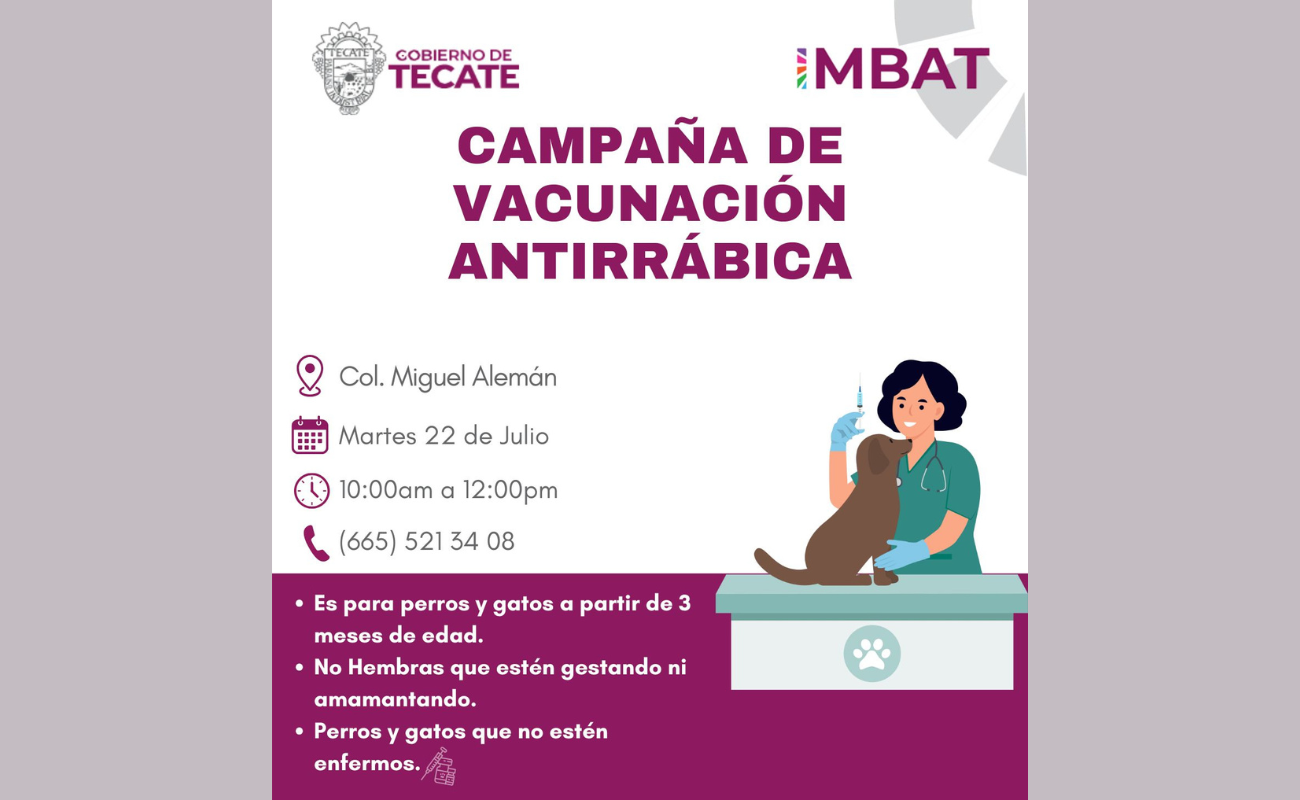 Continúa IMBAT acercando salud y bienestar a las mascotas con campaña antirrábica gratuita