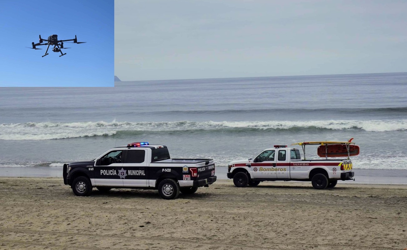 Utilizan drones para vigilar playas durante periodo vacacional