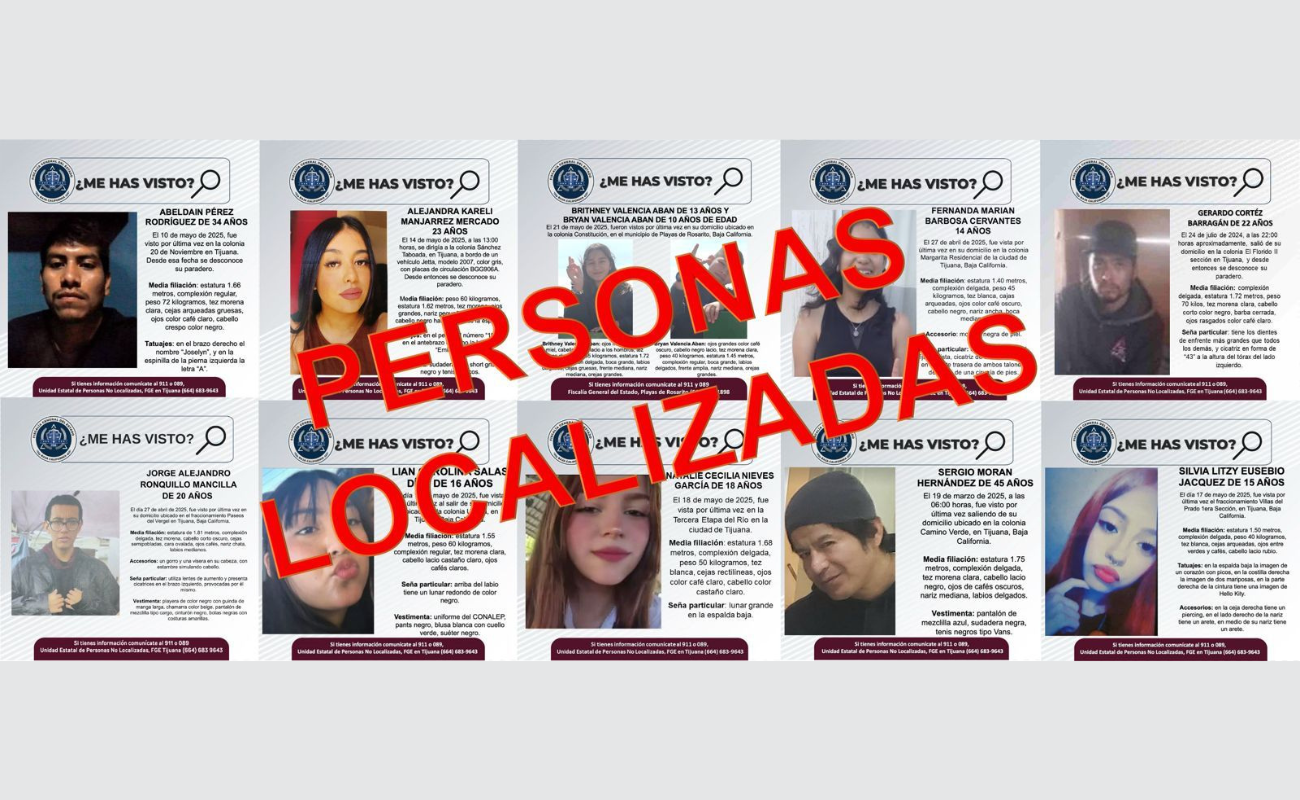 FGE localiza a once personas con reporte de búsqueda
