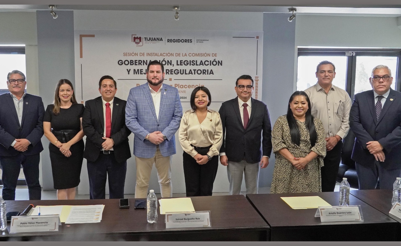 Instalan la Comisión de Gobernación, Legislación y Mejora Regulatoria del XXV Ayuntamiento de Tijuana