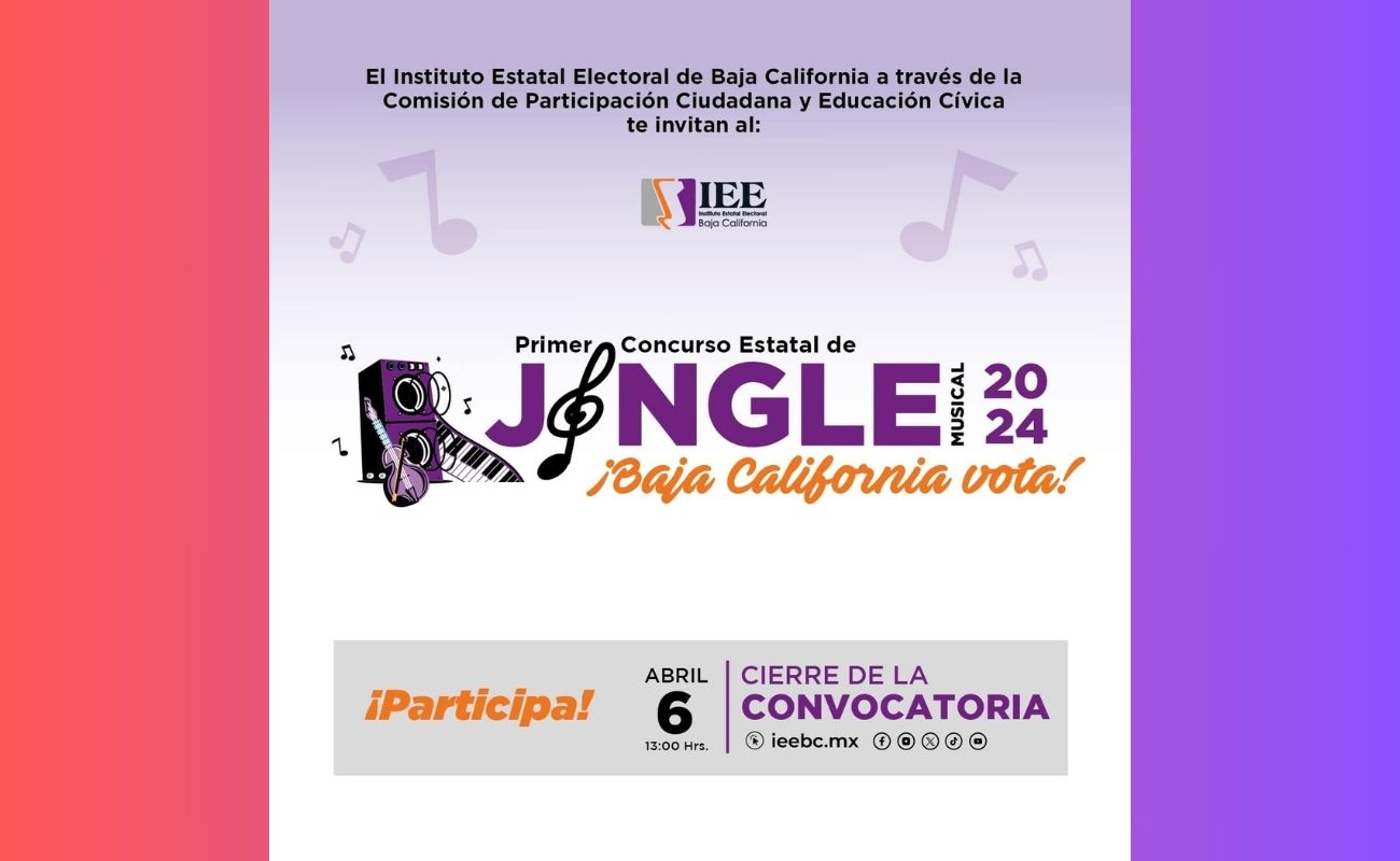 Invita IEEBC a participar en el primer concurso estatal de jingle musical 2024