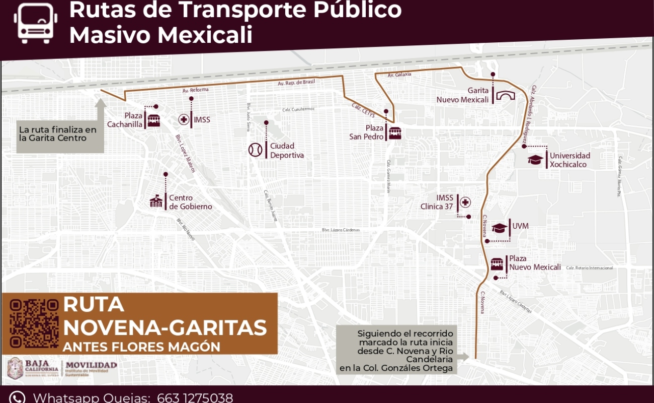 Inicia el lunes operaciones la nueva ruta de transporte público  9NA-GARITASen Mexicali