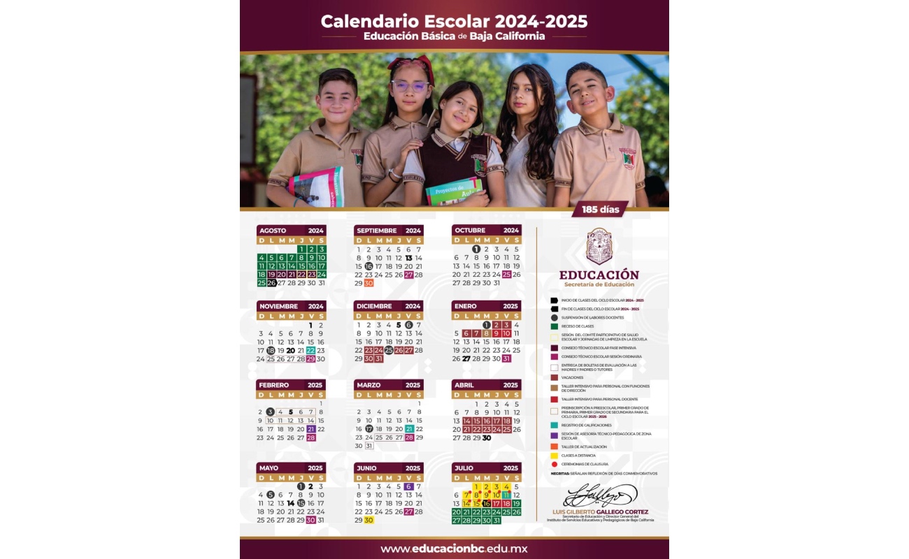 Ajustan calendario escolar 2024-2025 en Baja California, serán 185 días de clases en educación básica