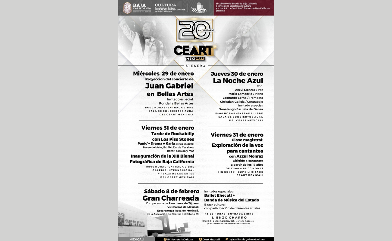 Celebra con CEART Mexicali su vigésimo aniversario