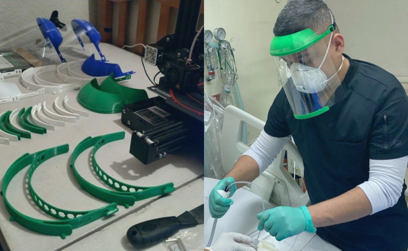 Maestros de robótica de la ENFT fabrican y donan caretas protectoras para personal médico