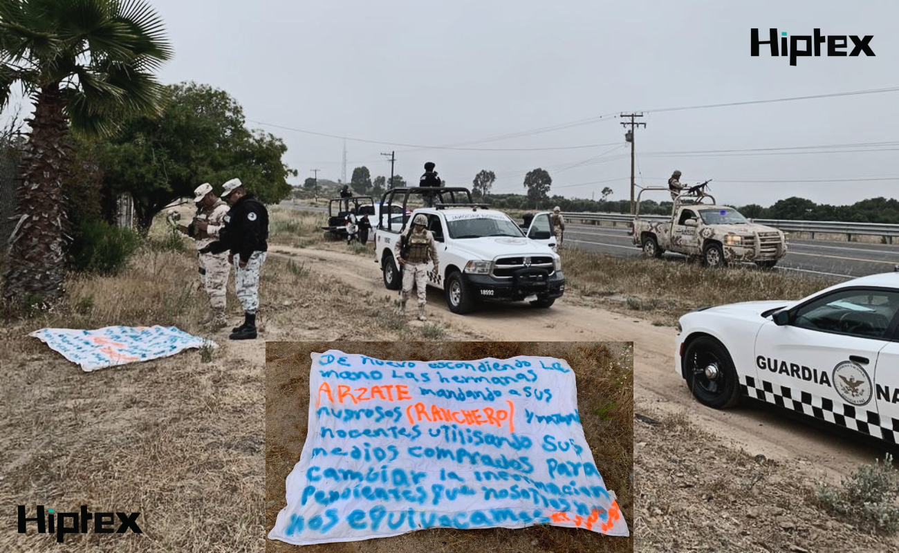 Cuelgan segunda narcomanta tras masacre en San Vicente
