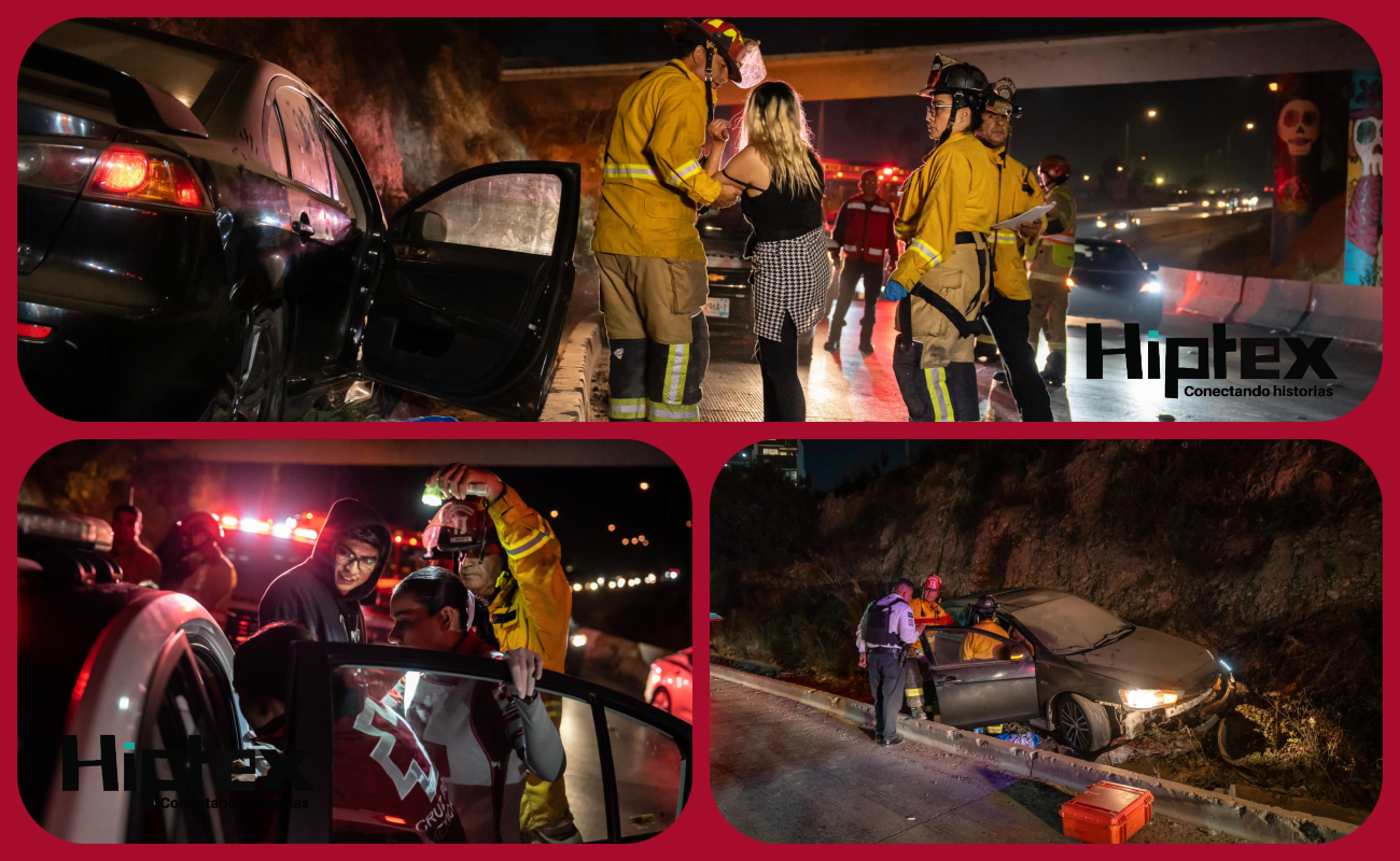 Auto vuelca en la salida de Playas de Tijuana