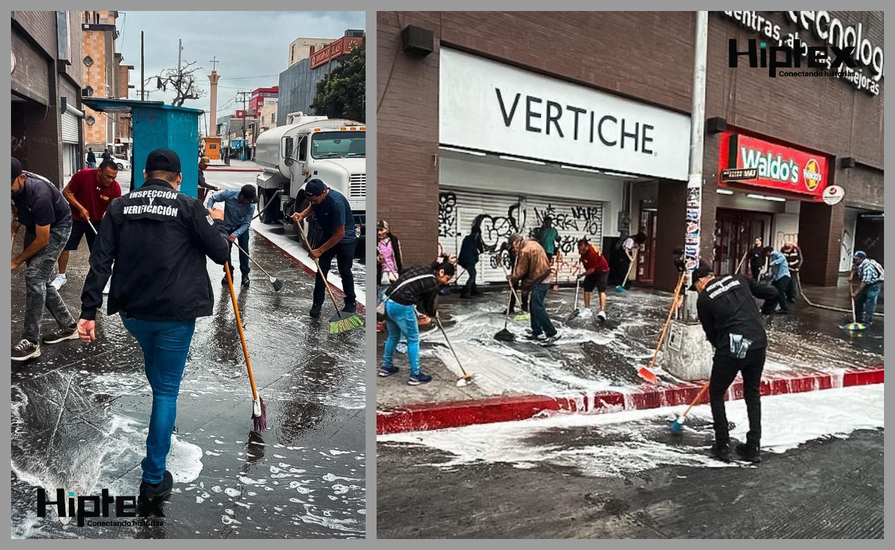 Realiza Gobierno de Tijuana jornada de limpieza en la Zona Centro