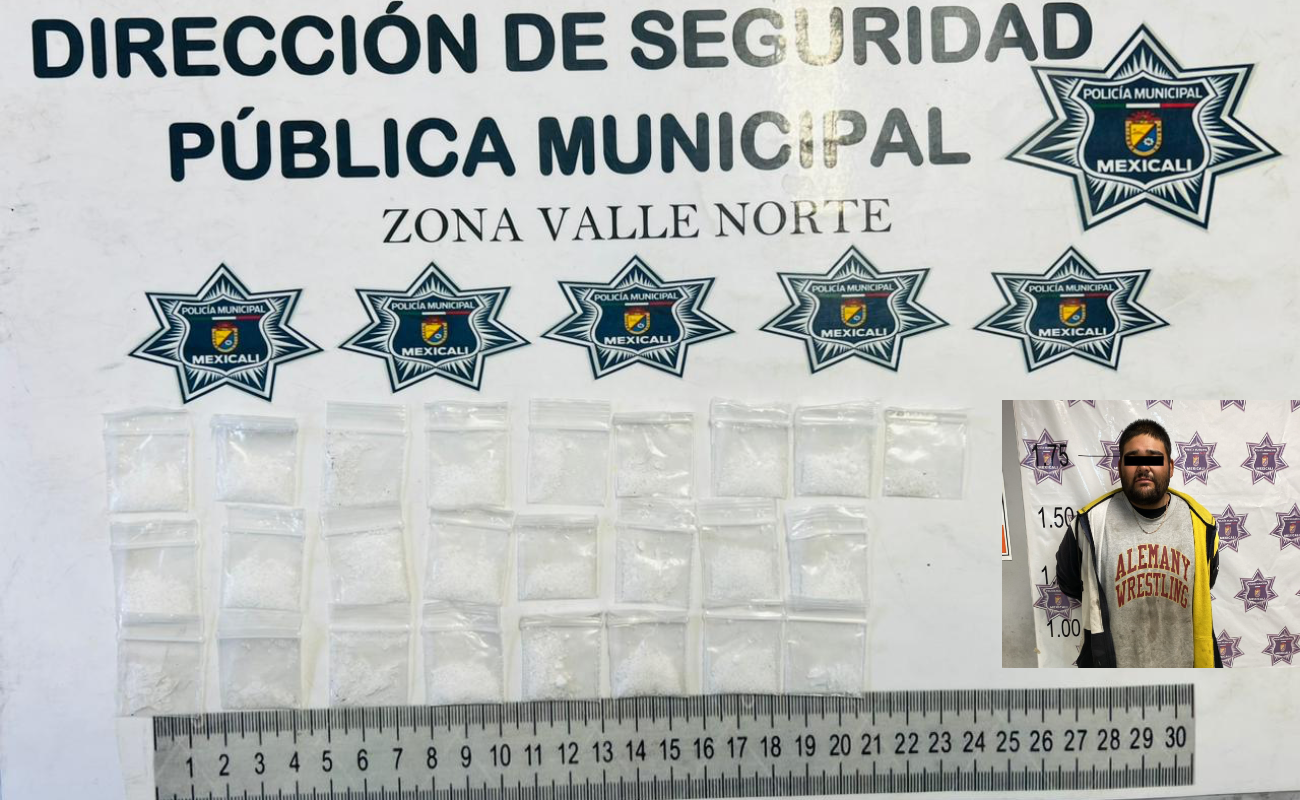 En Operativo “Valle Seguro” Policía Municipal asegura a joven con metanfetamina