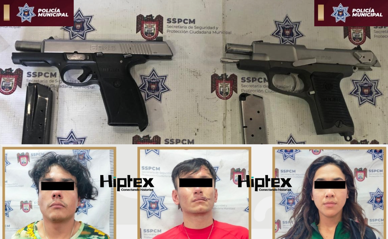 Detienen a tres personas armadas en posesión de vehículo robado