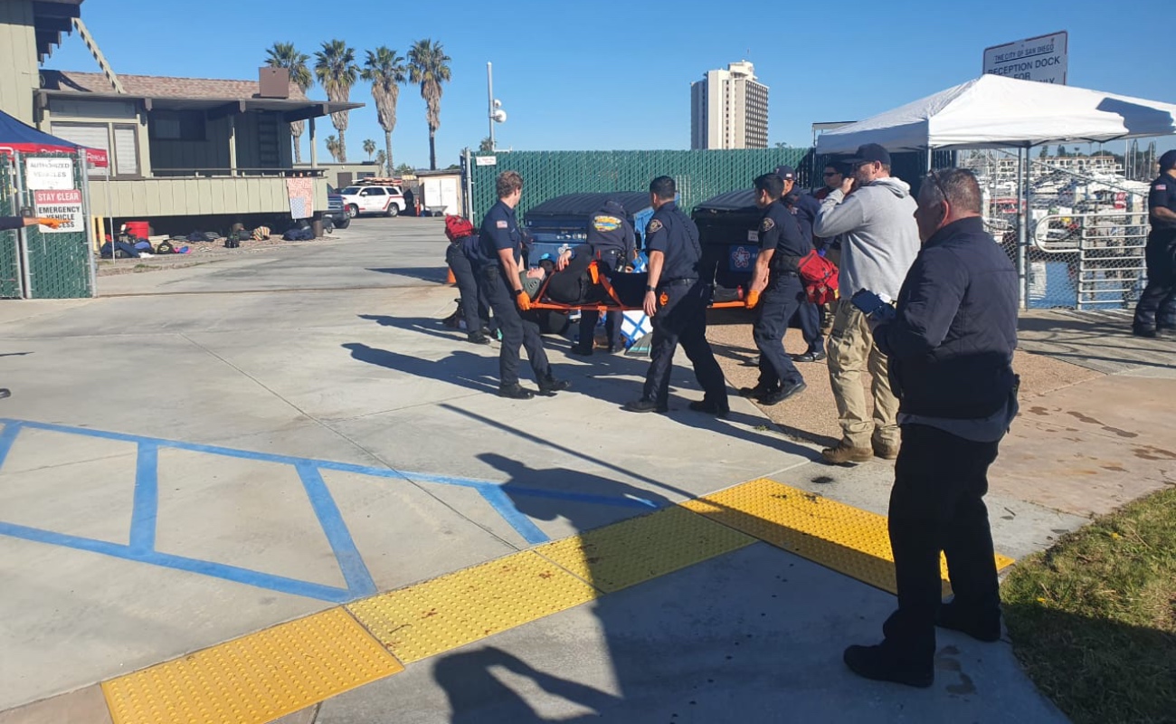 Participa División de Rescate Acuático de Bomberos de Tijuana en simulacro en San Diego