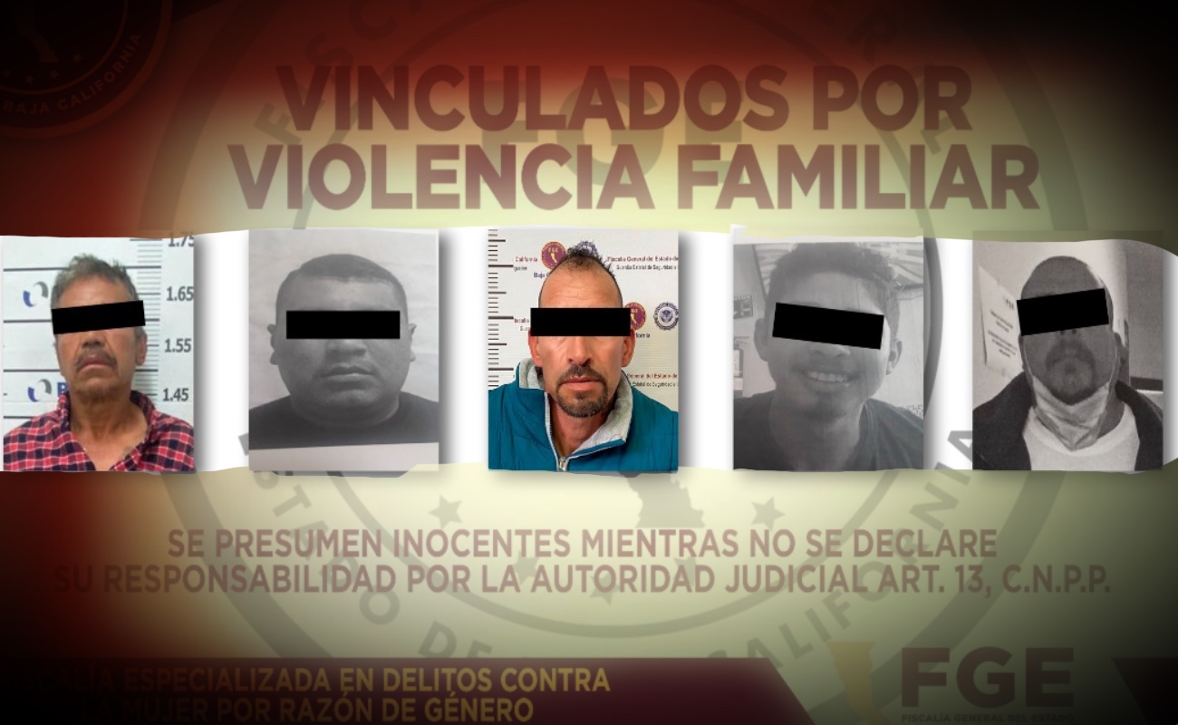 Vinculan a proceso a cinco hombres imputados por violencia familiar