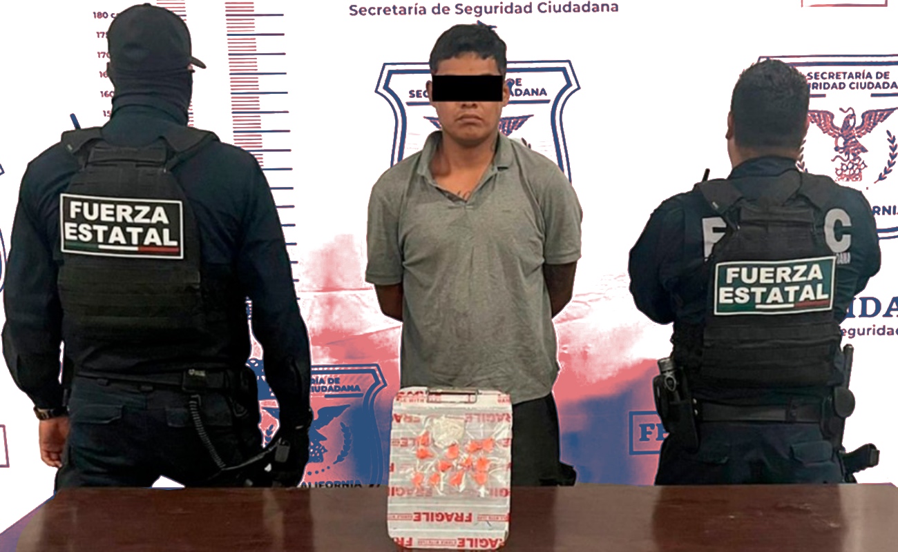 Capturan a tres presuntos narcomenudistas en posesión de metanfetamina