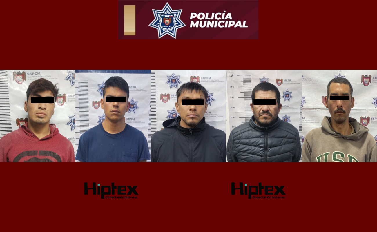 Captura Policía Municipal a cinco prófugos de la justicia