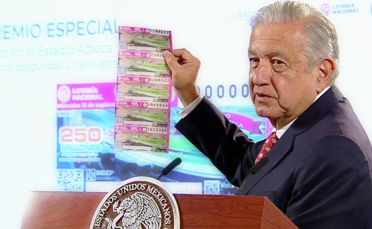 Promueve López Obrador rifa del palco del Estado Azteca y casas del “Chapo” y “El Señor de los Cielos”