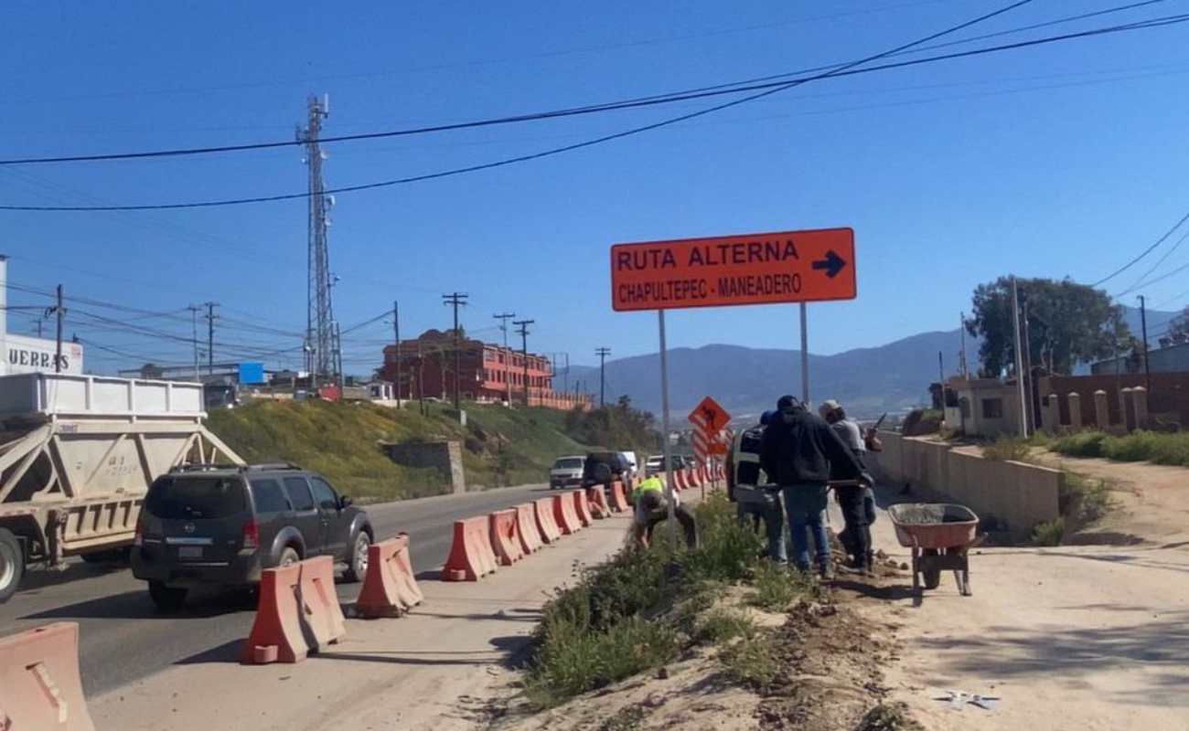 Circulará tráfico ligero en ruta alterna en el tramo Chapultepec-Maneadero