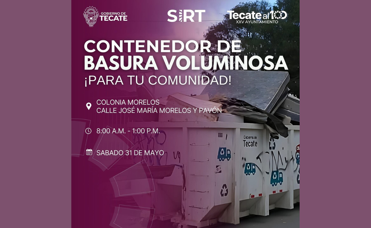 Jornadas de recolección de basura voluminosa llegan a Santa Anita y Morelos este sábado