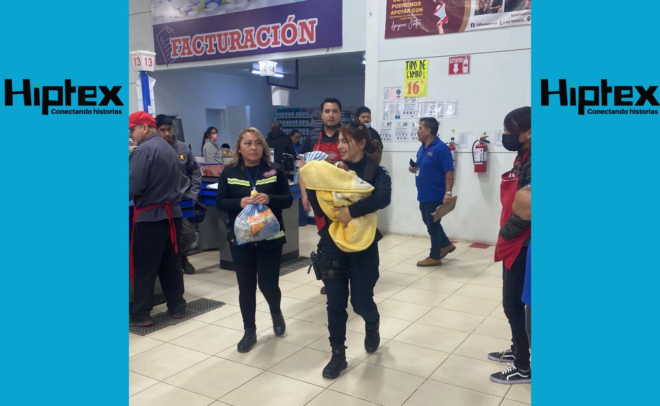 Abandonan a bebé de un mes atrás de supermercado en Maneadero