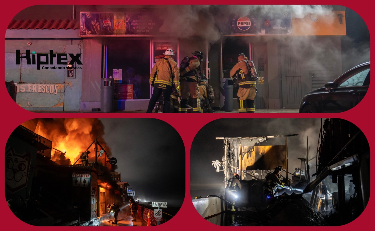 Fuego consume restaurante y un OXXO en malecón de Playas de Tijuana