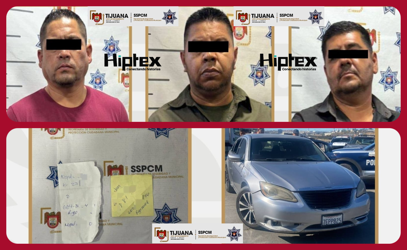 Asegura Policía Municipal a tres personas por amenazas y vehículo con reporte de robo