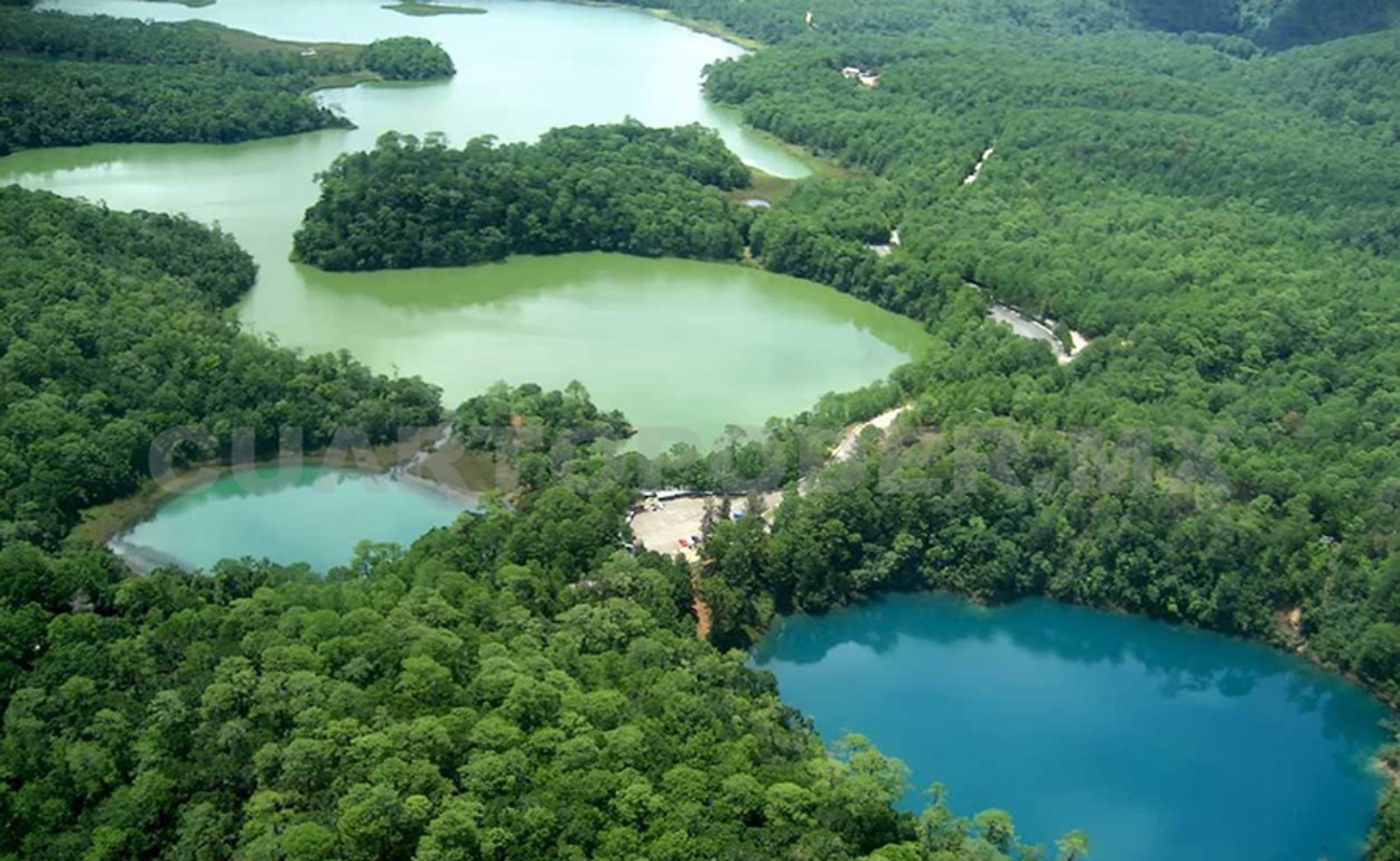 Alertan expertos por tono verdoso en agua de las Lagunas de Montebello en Chiapas