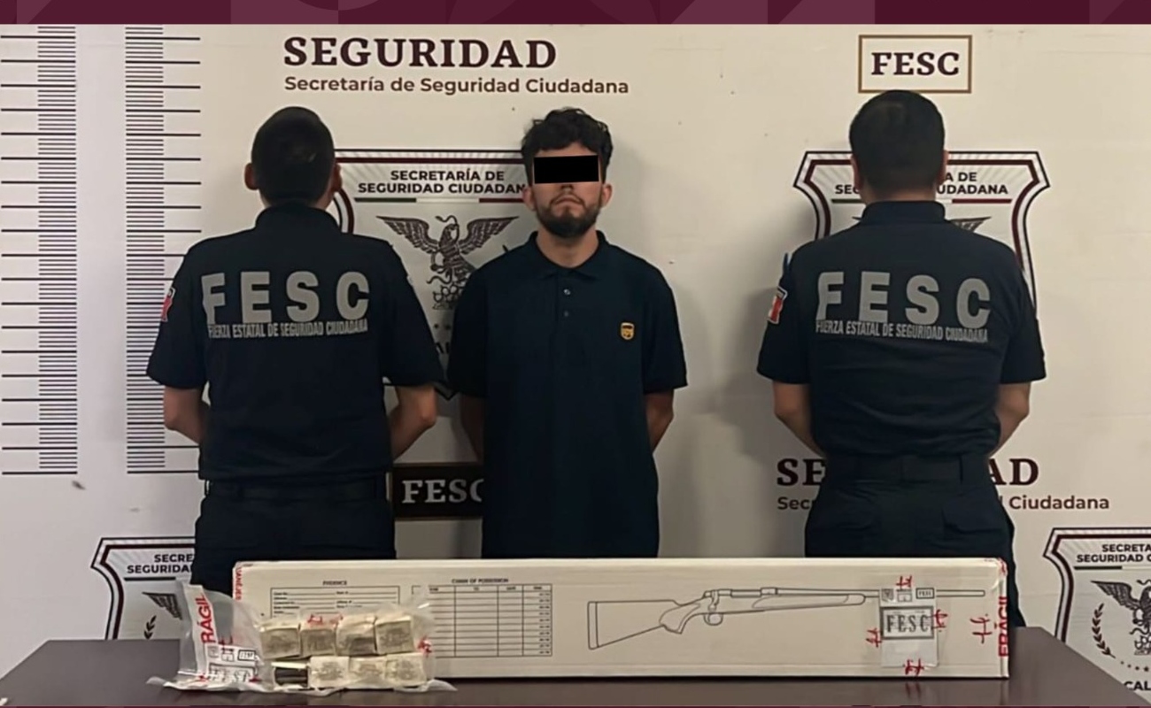 Detiene FESC a hombre armado en Tijuana; le decomisan 160 cartuchos útiles