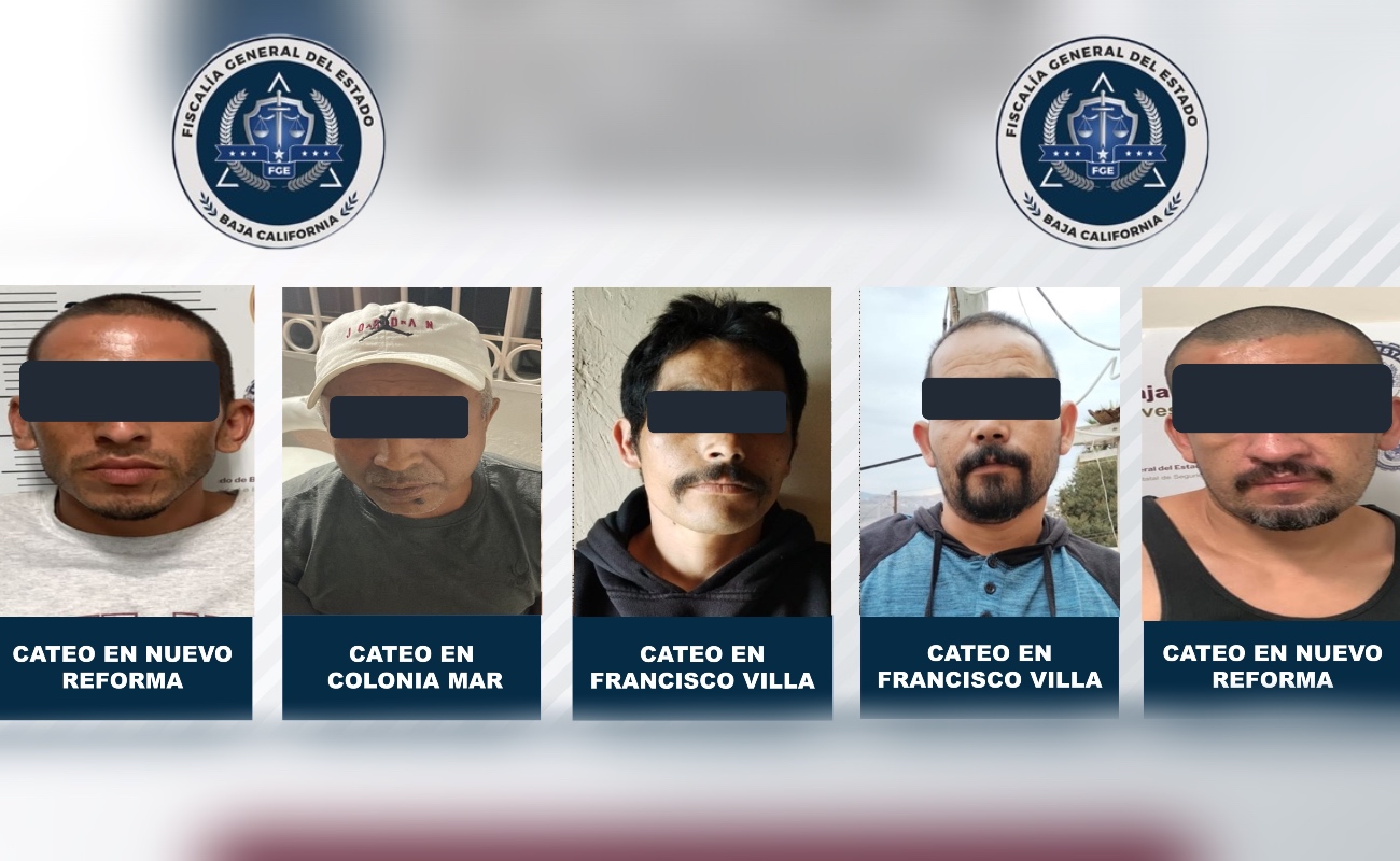 Capturan a cinco presuntos narcomenudistas tras cateos en Ensenada