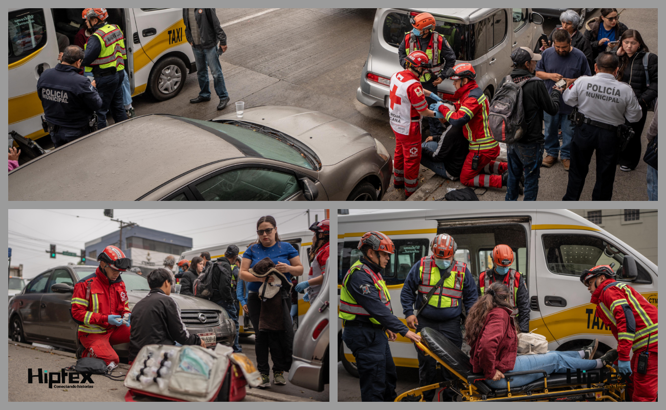Fuerte choque en la Zona Centro; 10 personas lesionadas