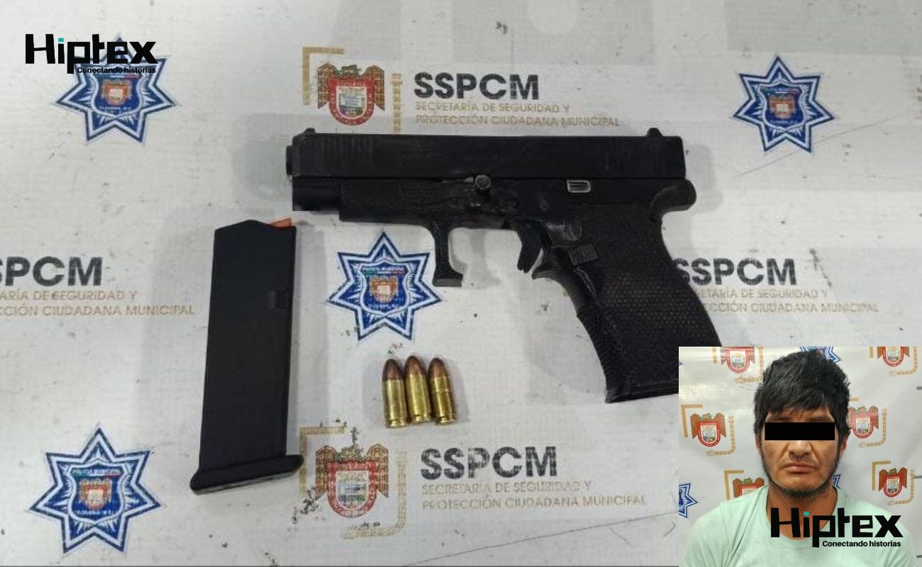 Asegura SSPCM a presunto generador de violencia con arma de fuego en Hacienda del Colorado