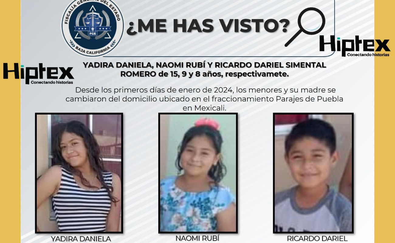 Desaparecen tres hermanos menores de edad en Mexicali
