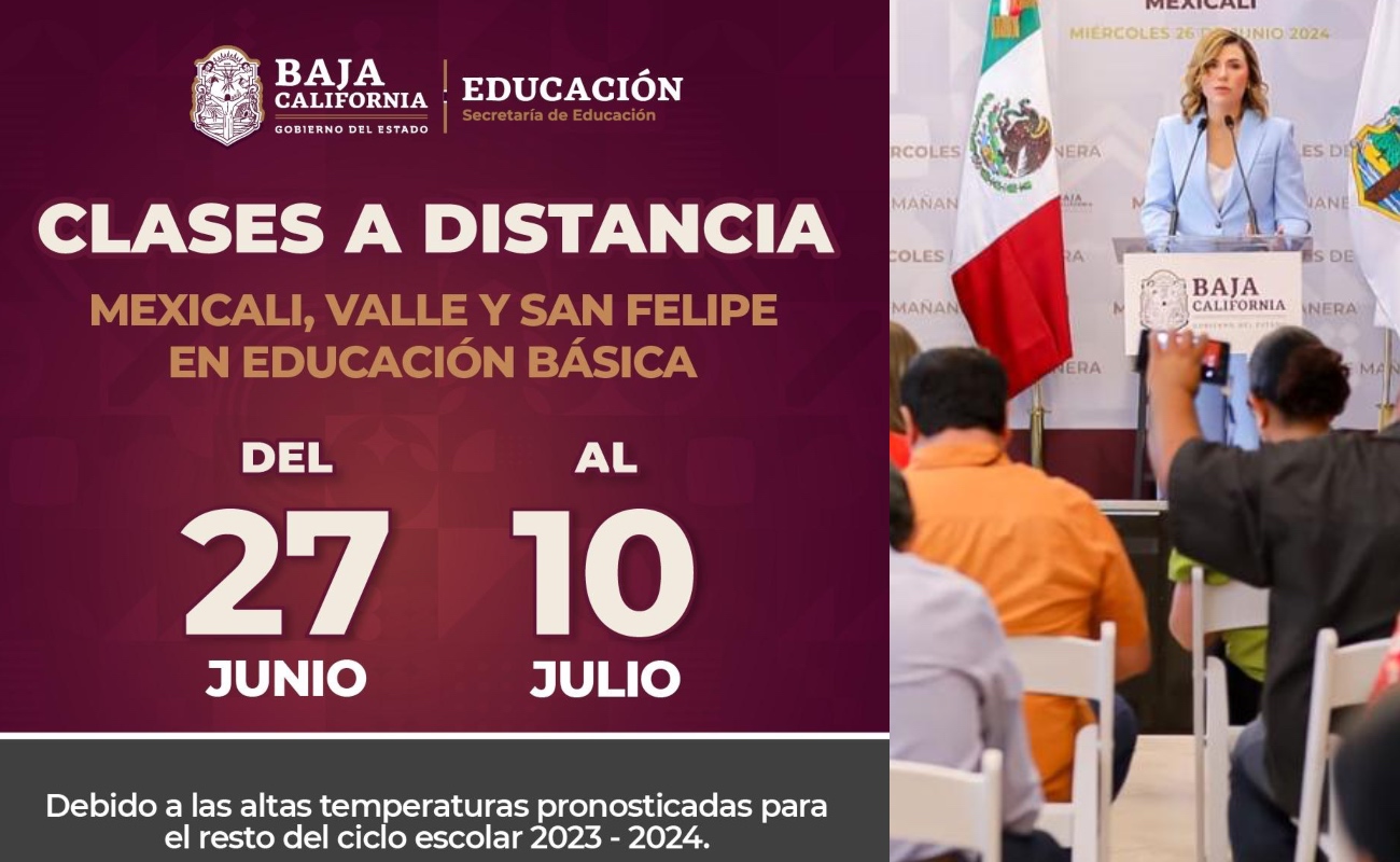 Anuncia gobernadora Marina del Pilar clases a distancia en Mexicali, su valle y San Felipe por altas temperatura