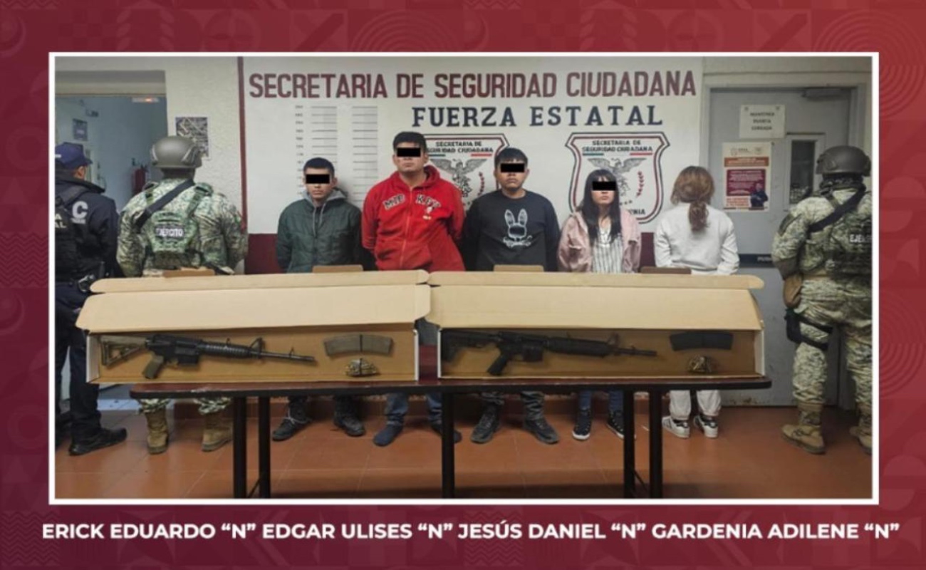 Aseguran FESC y DEFENSA armas largas y detienen a cinco personas en Mexicali