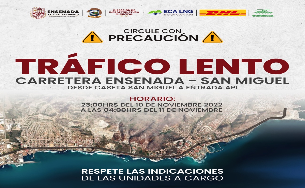 Piden circular con precaución en el tramo carretero Ensenada-San Miguel